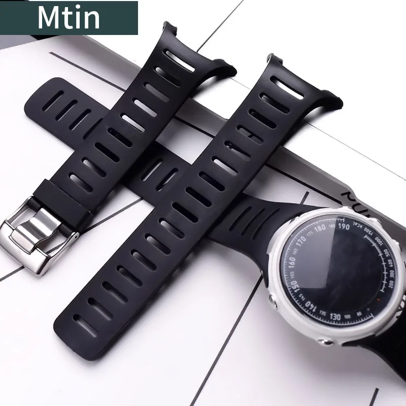 Rubber strap men's pin buckle watch accessories for Suunto T1 T1C T3 T3C T3D T4C T4D outdoor sports silicone strap Watch band