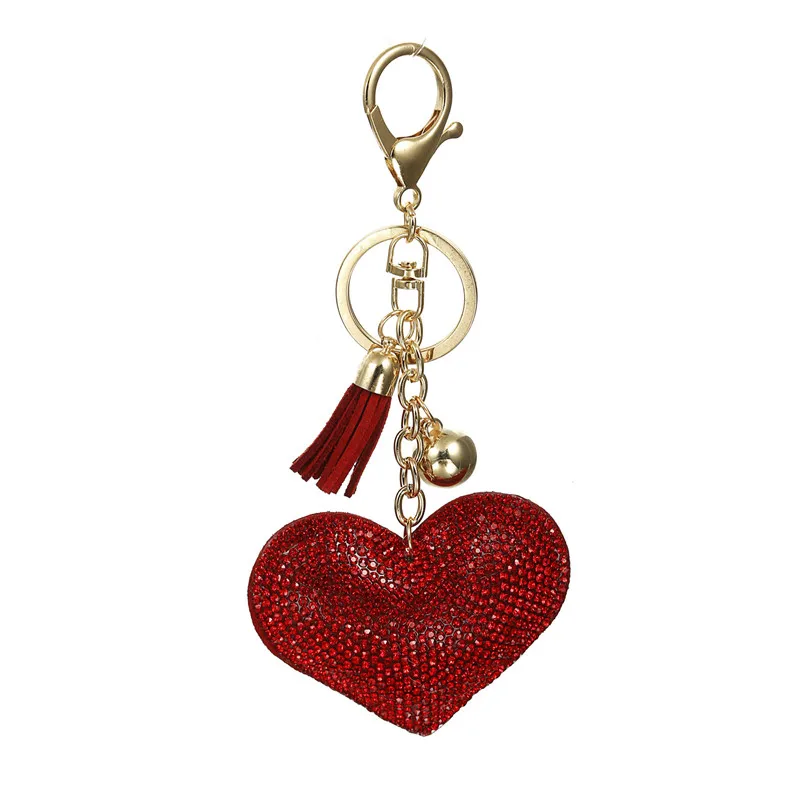 Женский кожаный брелок с подвеской в виде сердца|Брелоки| |