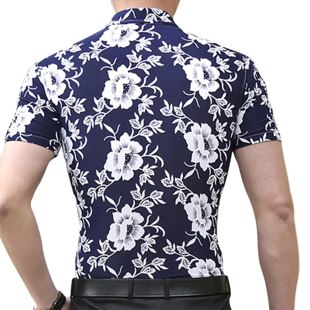 Футболка мужская с цветочным принтом Повседневная рубашка коротким рукавом