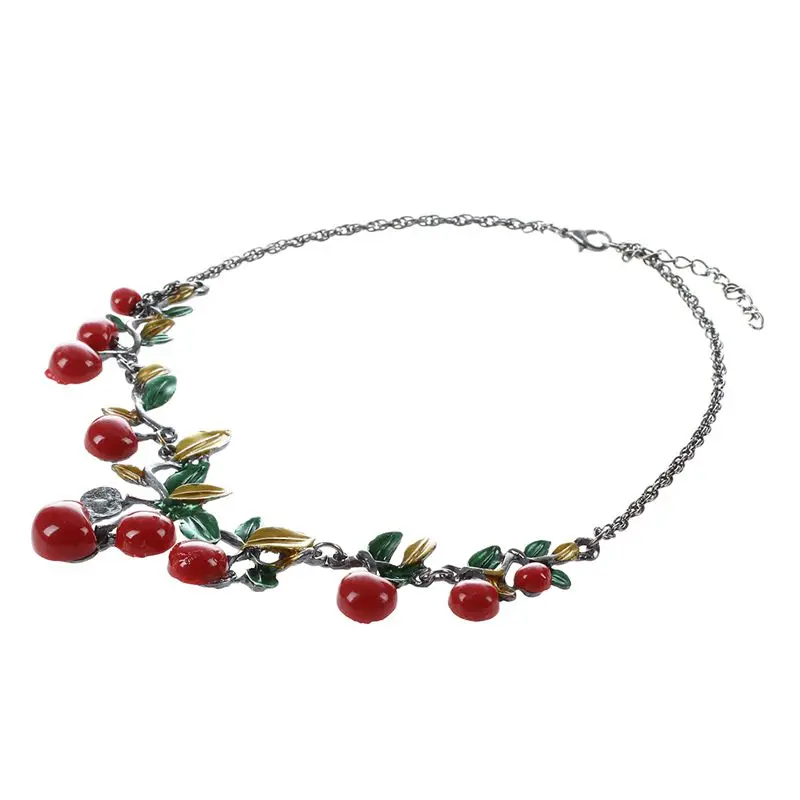 Модные женские вечерние ювелирные изделия набор в форме листа вишни милые