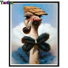 Алмазная живопись Страусиные абстрактные перья 5d Вышивка крестиком Алмазная вышивка животные картина Стразы