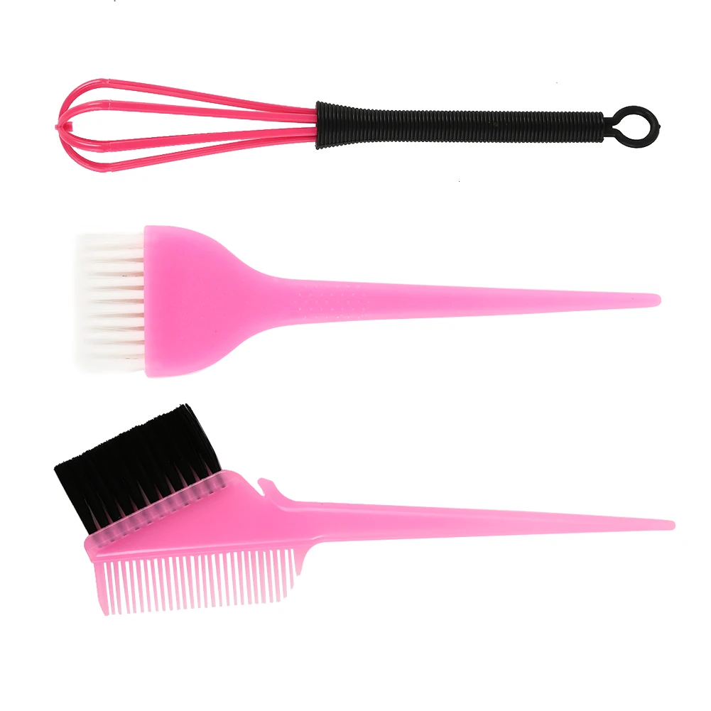 

5pcs/set Dye Hair Salon DIY Hair Styling Tool Hair Dye Mixing Bowl 3 Brushes 1 Ear Shield Combo Set Plastic Salon Tool