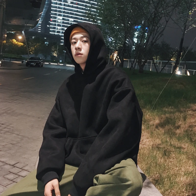 Мужская толстовка с капюшоном Повседневная Свободная Толстовка пуловер