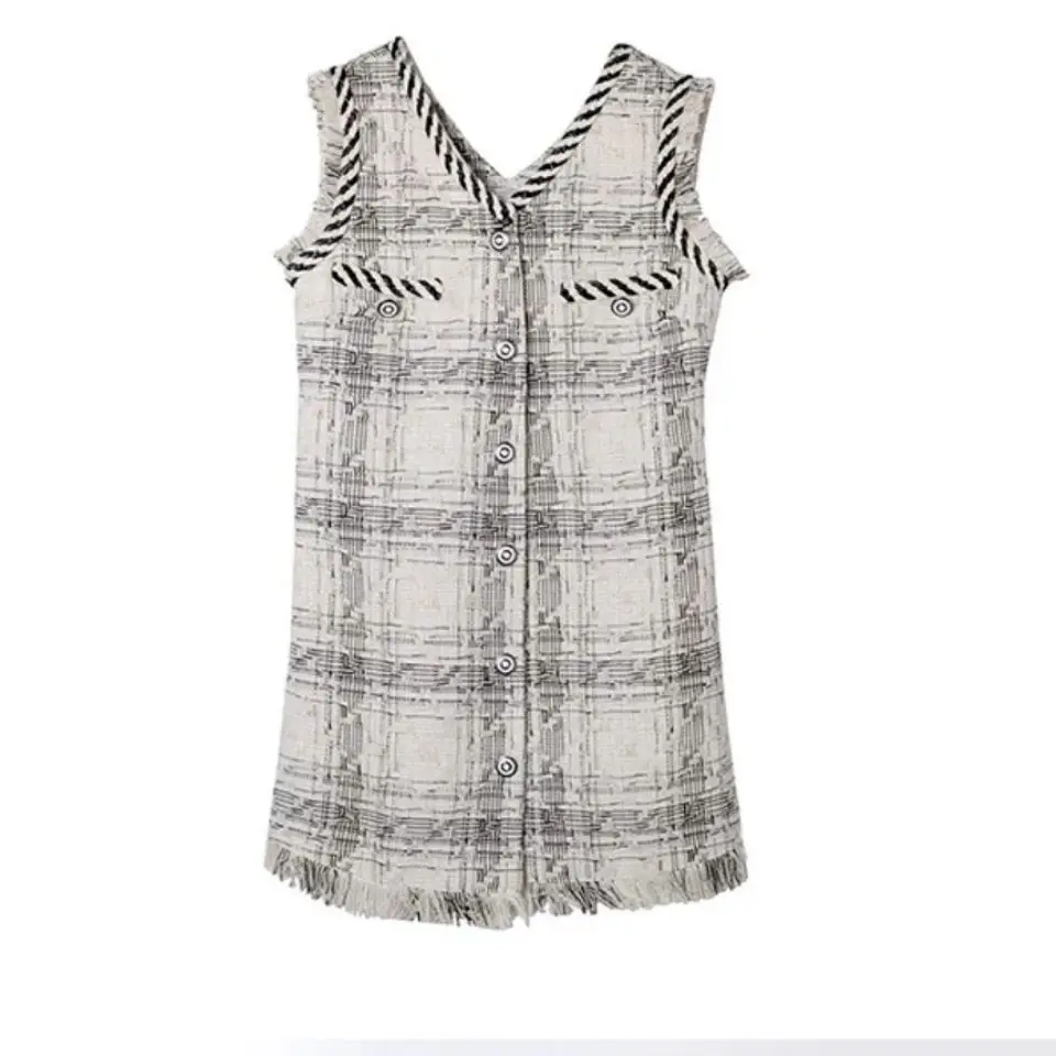 

Летнее платье, новая юбка, женское небольшое ароматное клетчатое платье с бахромой