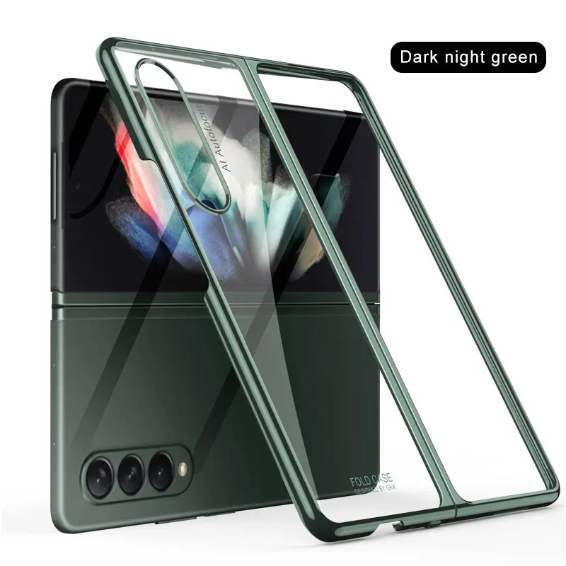 

Drop Protection Clear Plating Case for Samsung Galaxy Z Fold3 5G W22 W20 Fold 3 2 Fold2 Anti-scratch Cell Phone Cover