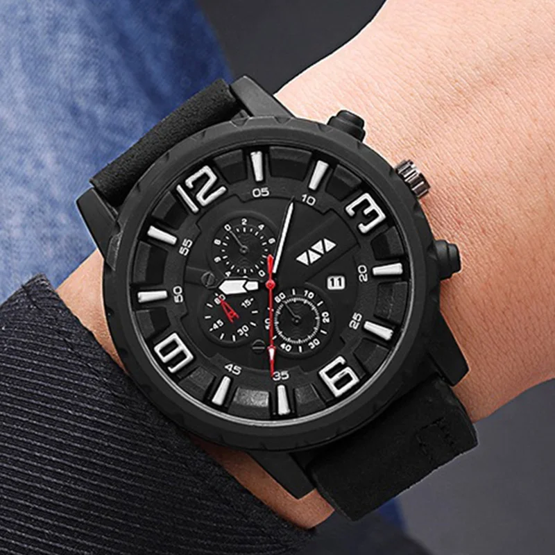 

2022 New Sports Men Watches Waterproof Stylish Men Quartz Wrist Watch Top Brand Luxury Leather Strap Calendar Clock Reloj hombre