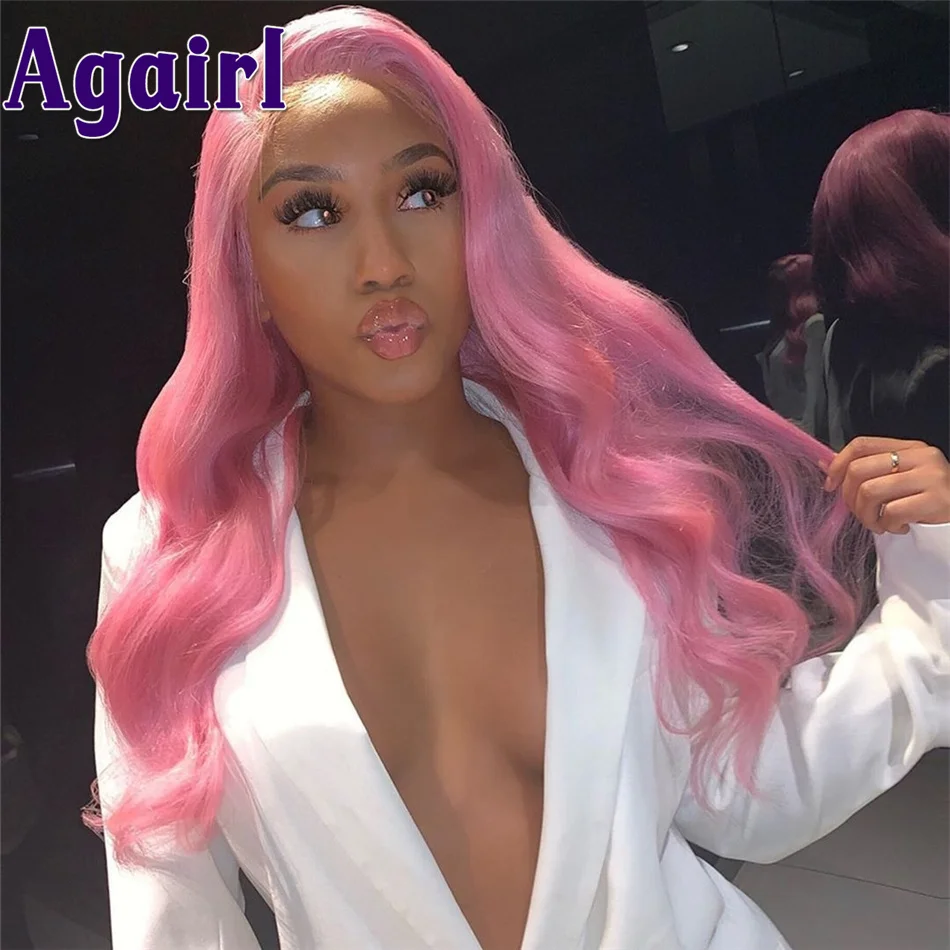 

Pink 613 Honey Blonde Body Wave Lace Front Wig 180% HD Transparent Lace Frontal Wig Malaysian Colored Human Hair Wigs for Women