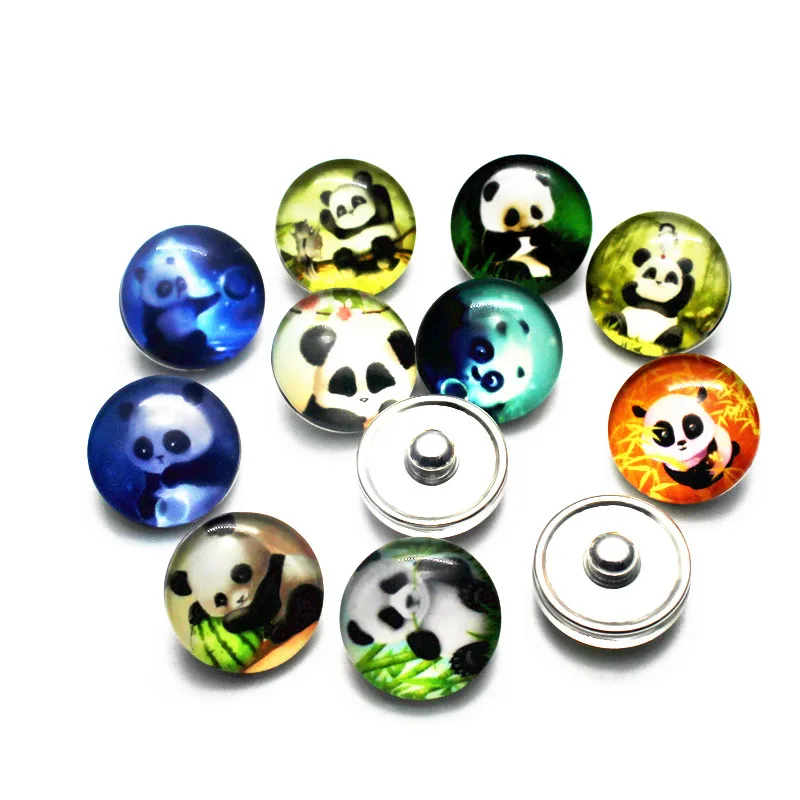 Новое поступление 12 шт./лот стеклянная кнопка в виде животного 18 мм s панда