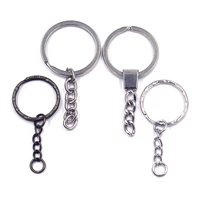 10pcs key chains holder keyfob split ring blank classic alloy silver bronze tone jewelry diy accessories