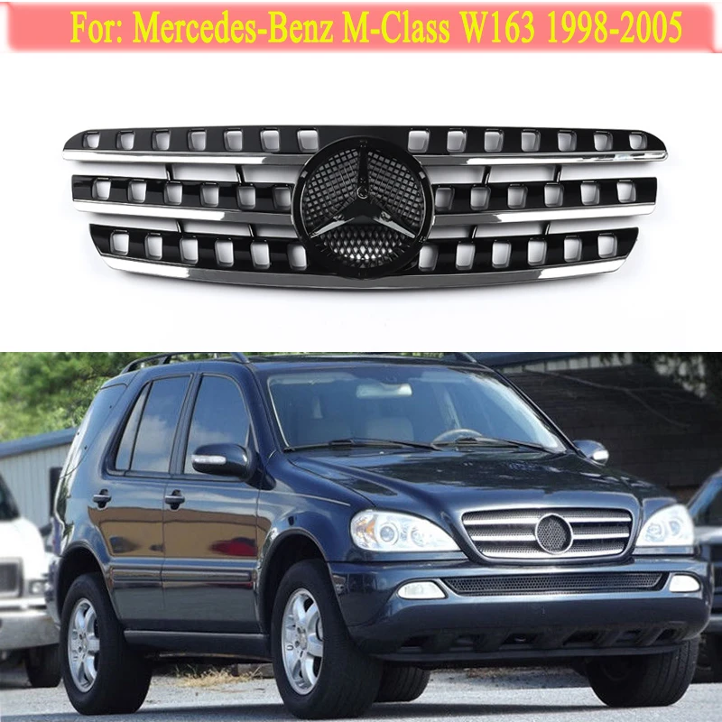 MagicKit передняя решетка бампера для Mercedes Benz W163 ML320 ML350 ML500 M класс Передние решетки гриль сетка вентиляционная отделка черный 98-05