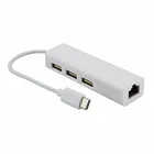 Usb-хаб Type C 3,1 с 3 портами для RJ45 Ethernet, сетевой адаптер LAN, USB 2,0 концентратор, сплиттер для ноутбуков, смартфонов, ПК, аксессуары