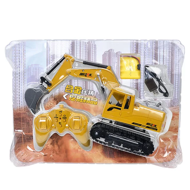 1/24 2,4 ГГц 8 канальный р/у игрушечный экскаватор Электрические RC Автомобиль Моделирование игрушка музыкальной и легкой RC грузовик для детей Рождественский подарок