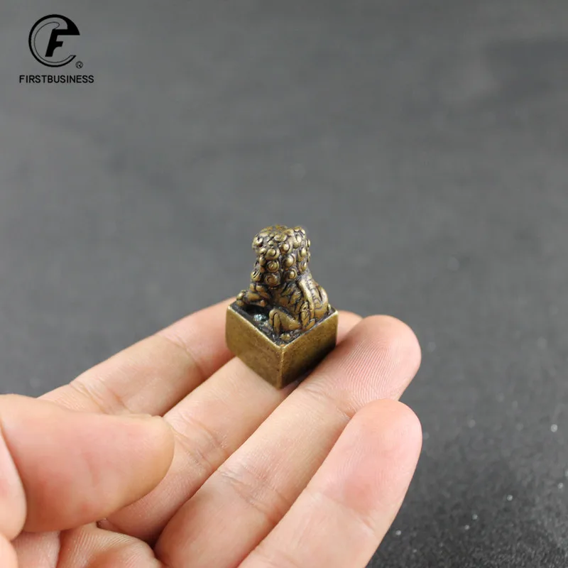 Статуэтка маленького льва фэн-шуй из твердой чистой латуни украшения для дома