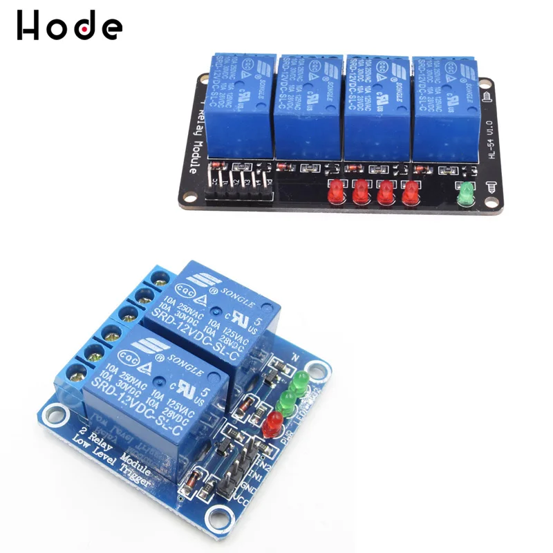 2 4 канальный Релейный модуль Интерфейс доски щит для Arduino 12 в триггер низкий