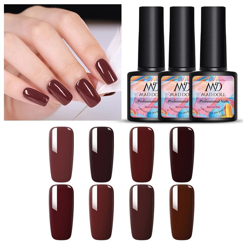 MAD DOLL серия карамель Цветной Гель лак впитывающий УФ для дизайна ногтей своими
