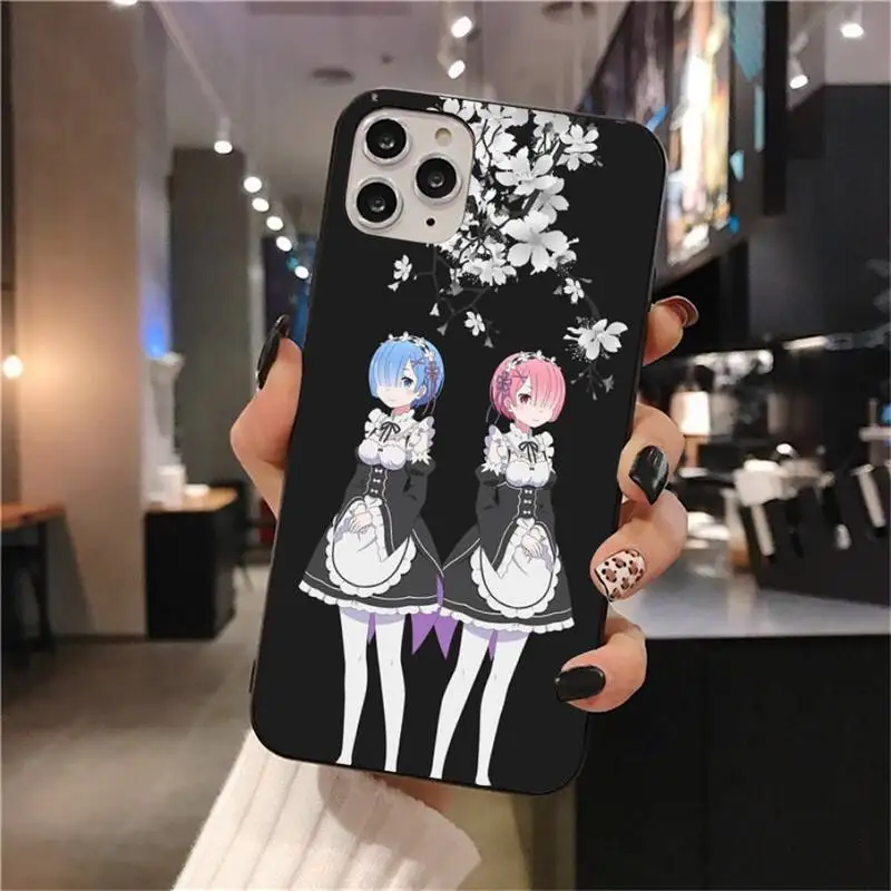 Чехол для телефона HUAGETOP Rem и Ram Re Zero iphone 12 pro max 11 XS MAX 8 7 6 6S Plus X 5S SE 2020 XR | Мобильные