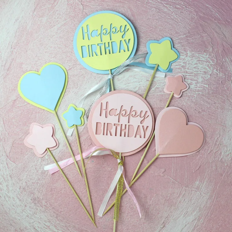 1 Набор радужных звезд луна день рождения торт Topper украшение для торта С Днем