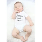 Детские комбинезоны, повседневный Детский комбинезон для мальчиков, мама считает, что она ответственна за это, милый мягкий комбинезон с коротким рукавом и принтом, наряды на 0-24 месяцев