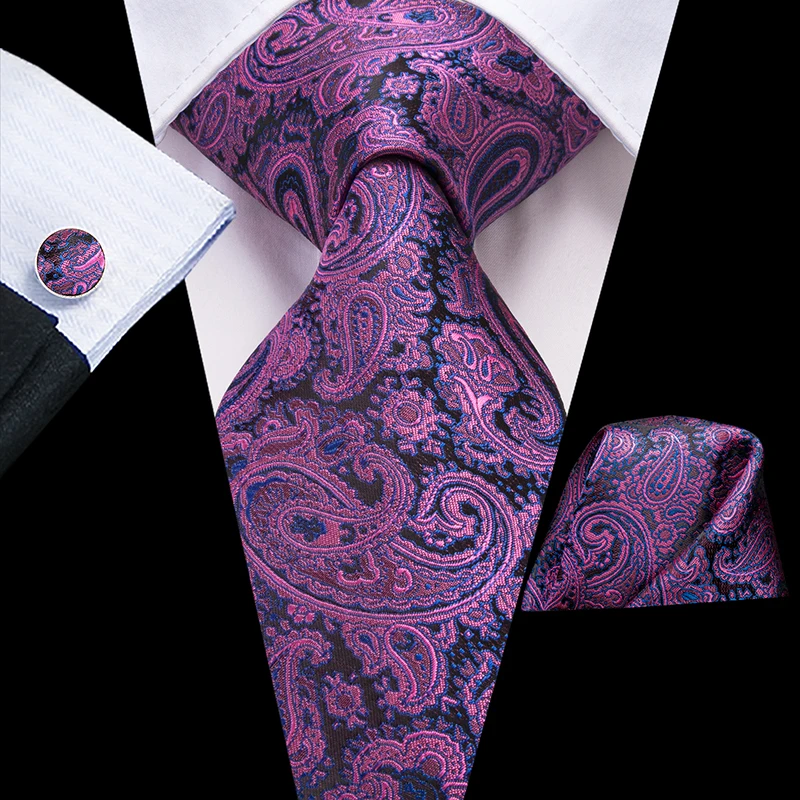 Hi Tie 100% шелк Роскошные брендовые дизайнерские Галстуки Пейсли для мужчин