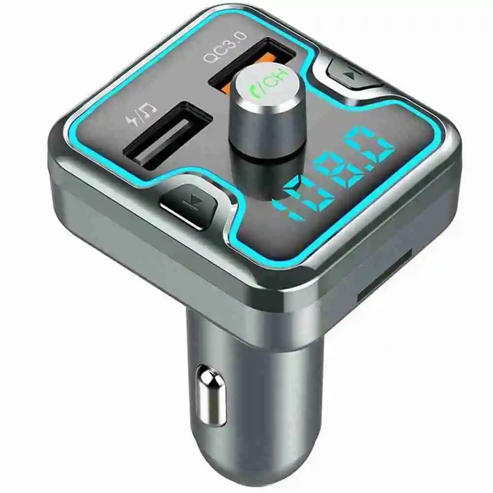 

Car Hands-free Wireless Bluetooth FM Transmitter 2.4A QC3.0 USB Car Charger RGB Light LED Digital Display Wireless Radio Adapter