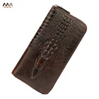 Мужской кошелек, модный Европейский и американский кошелек с тиснением под крокодила, деловой кошелек из натуральной кожи, сумка для монет и паспорта