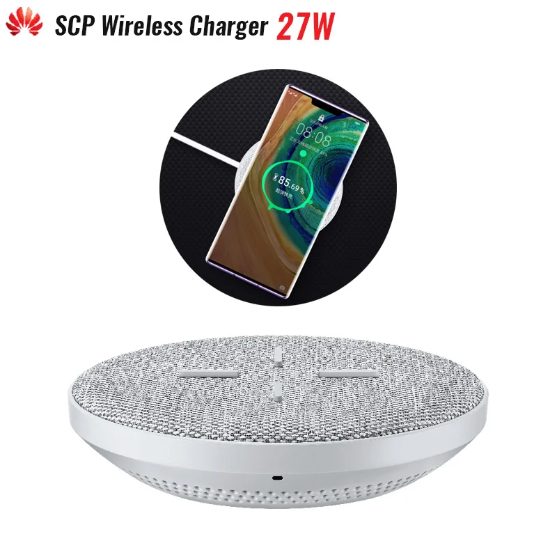 Оригинальное Беспроводное зарядное устройство HUAWEI SuperCharge 27W Max для мобильного телефона mate 30 Qi(5-10 W) Множественная безопасная защита