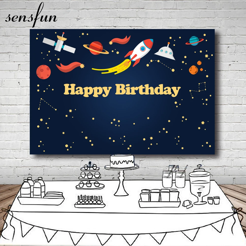 Sensfun 7x5 футов фон для детской вечевечерние НКИ на день рождения космический