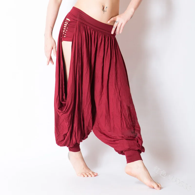 

Medieval Renaissance Pants Sexy Pirate Viking Costume Women Loose Beach Capris Band Trouser Harem Pants for Adult Plus Size