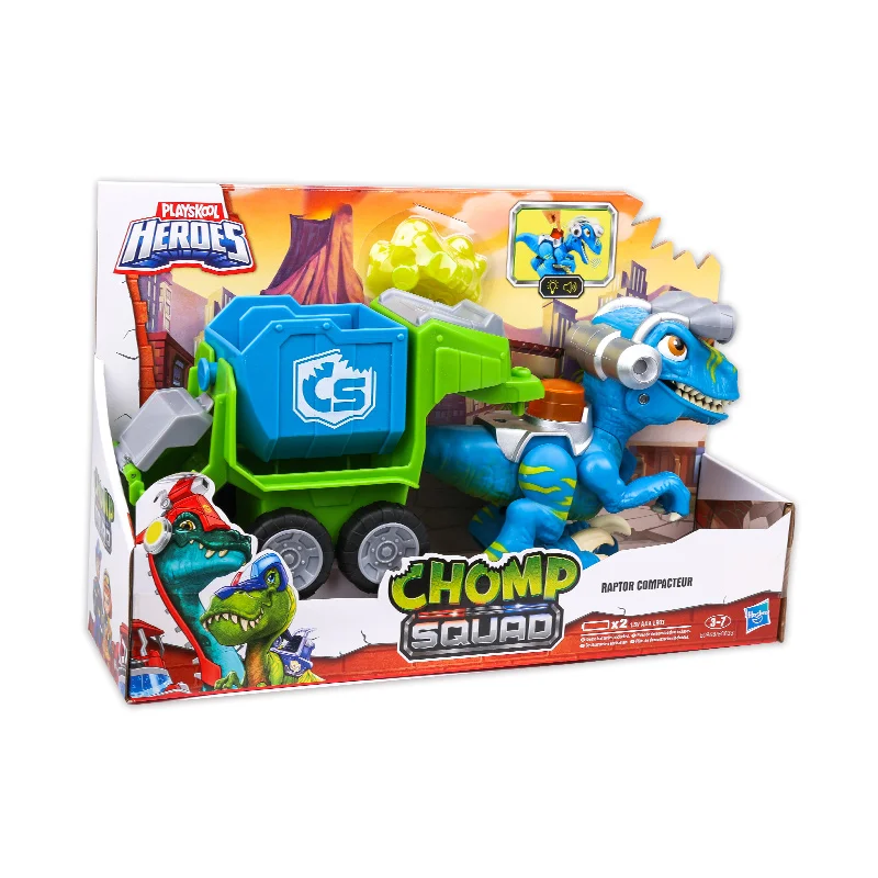 

17cm Hasbro Dinosaur Rescue Team Duty car Tyrannosaurus Rex Sterrholophus Marsh Boy children electric toys Action PVC Collection