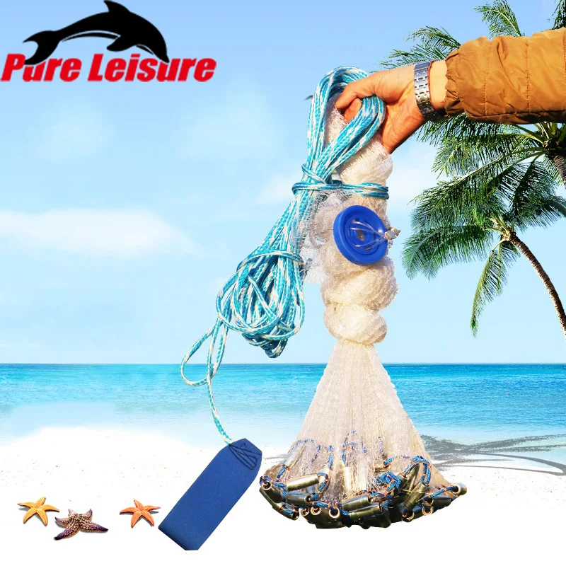 PureLeisure Catch сети из мононити для рыбалки 240/300/360 см литые ручной бросок воды Fly