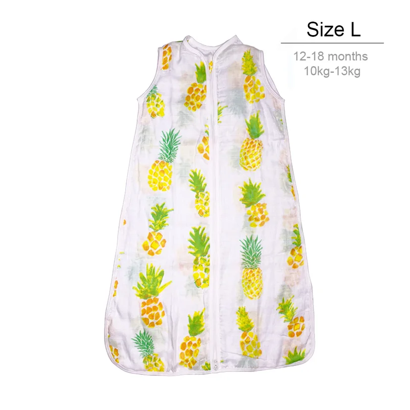Pineapple L Муслиновый хлопковый детский тонкий спальный мешок для сна мод для лета постельные принадлежности детские Saco De Dormir Para Bebe мешки для сна - Цвет: Pineapple L