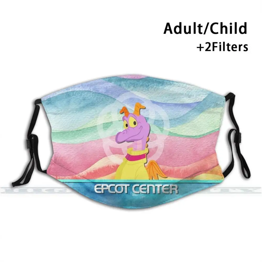 

Watercolor Waves Figment Custom Design For Adult Kids Anti Dust Filter Diy Cute Print Washable Mask