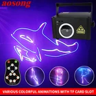 Рождественсветильник световой эффект AOSONG, лазерный диджей, настраиваемый узор со словами, полноцветный 3d-пульт дистанционного управления