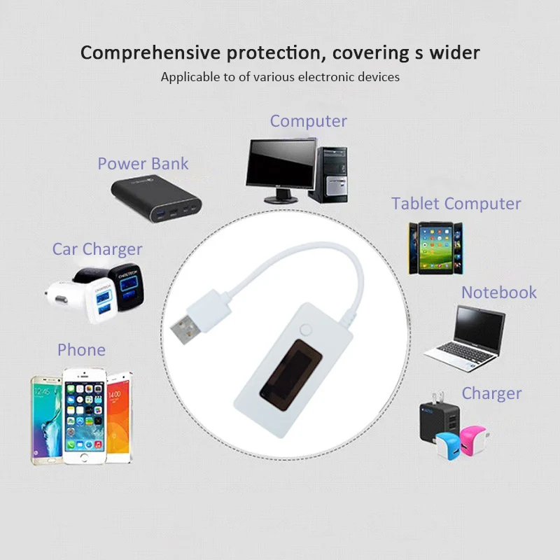 Профессиональный USB зарядное устройство Емкость батареи Напряжение Ток тестер