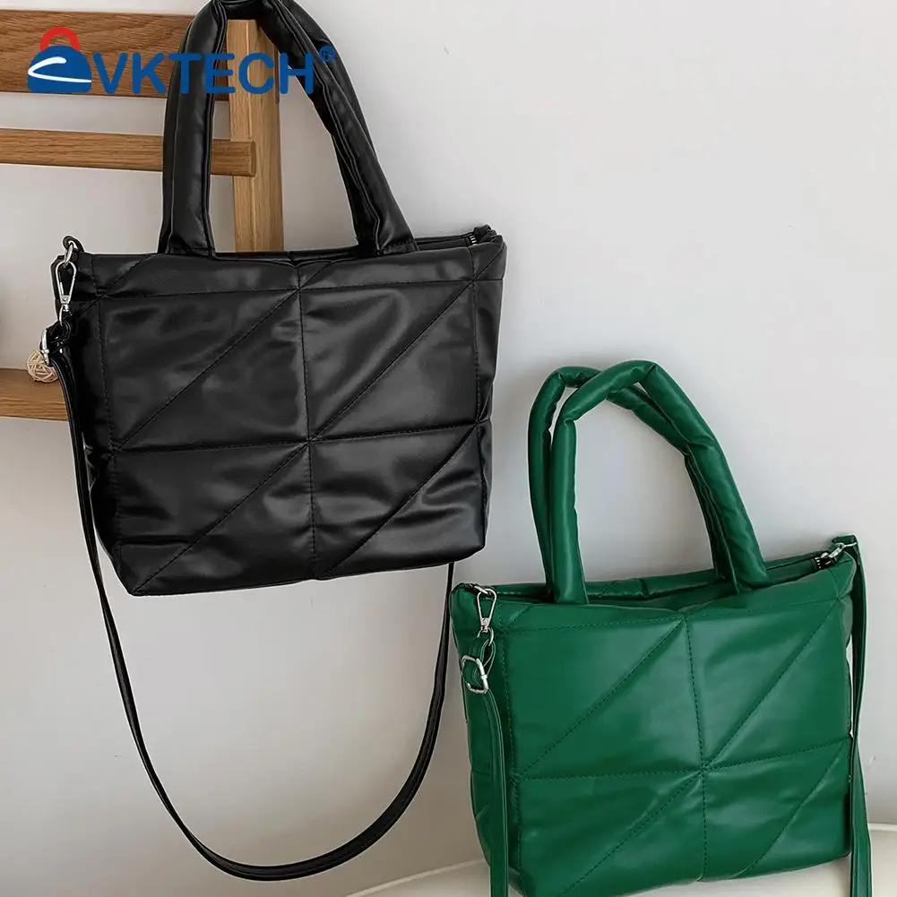 

FashionKorean Style Soft PU LeatherTop-handle Bag Solid Color Messenger Bag Diamond LatticeLuxury HandbagDesigner Shopping Bags