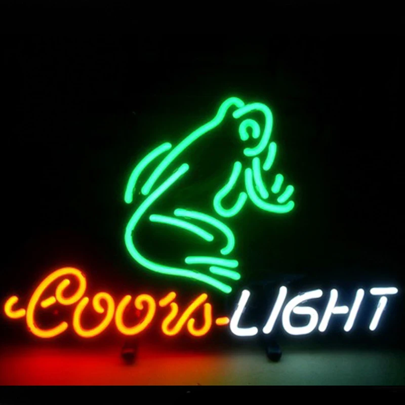 

Coors Light Frog Neon Sign Handmade Real Glass Tube Beer Bar KTV Store Firms Advertise Wall Decor Display Lamp Not LED 17"X14"