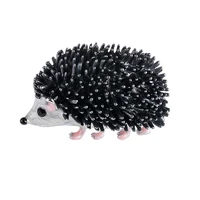 black enamel hedgehog brooches porcupine pin kids adults coat bag badges fashion jewelry cute animal unisex broches