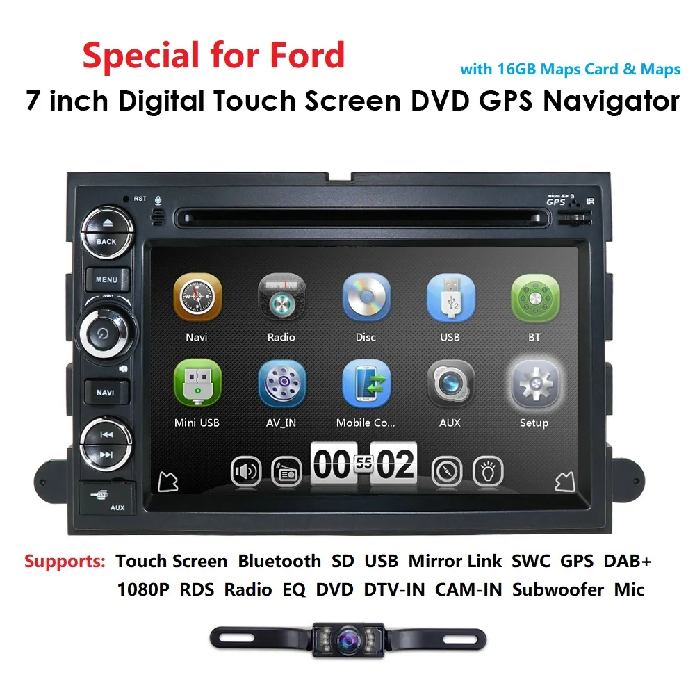 Для Ford F150 F250/350/450/500 e150/250 DVD GPS Navi плеер стерео видео Поддержка RDS Руль управления