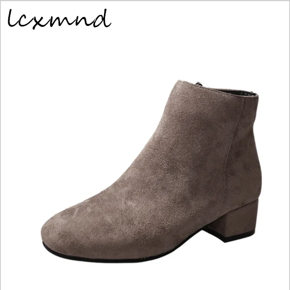 Женские ботинки Новинка 2019 года сезон осень-зима короткие сапоги с круглым