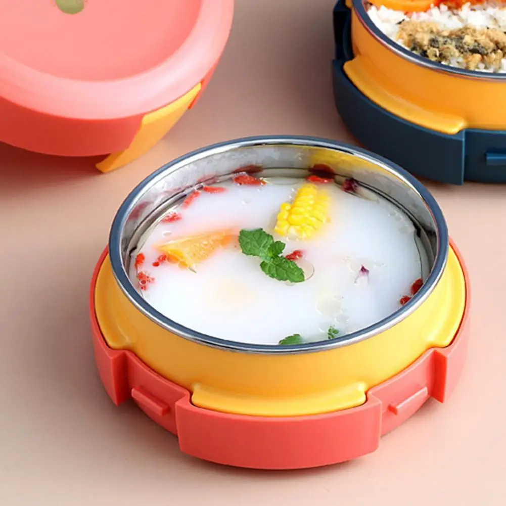 

750ml Modern Breakfast Box Delicate Stainless Steel Food Container Household Airtight Dinnerware for Dorm Lunch Boxes