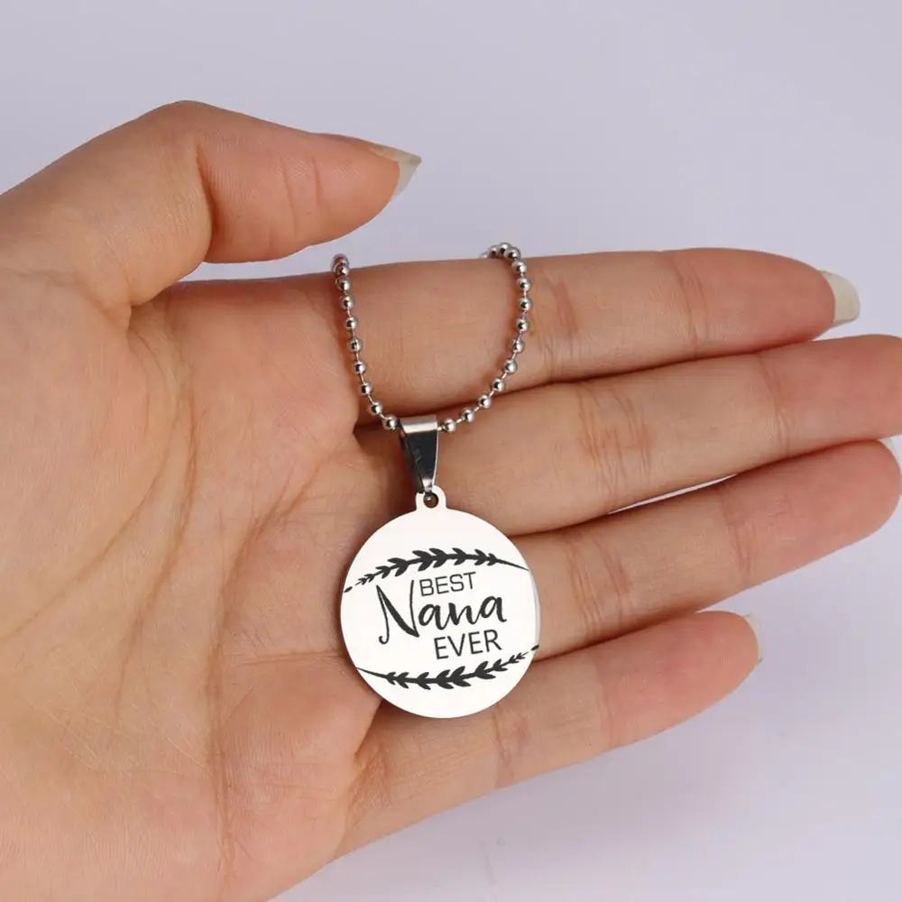 High Quatily Engraved Necklace Lettering &quotBest Nana Ever&quot Personalized Pendant Delicate Jewelry Trinket For Grandma Grandmother |