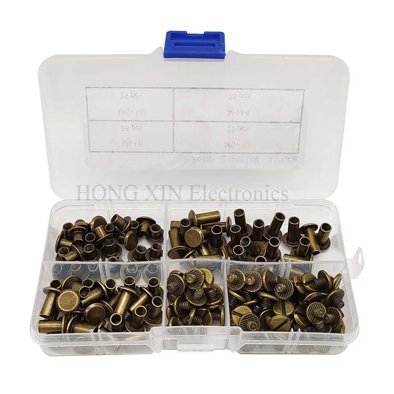 

Chicago Screws Financial book screw 150pcs/set Snap Rivet Books Butt Screw Photo Album Binding Screw Bronze Books Nails