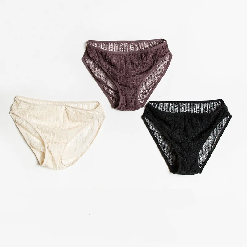 3 шт. в упаковке женские трусики из 100% натурального шелка с сеткой средняя посадка