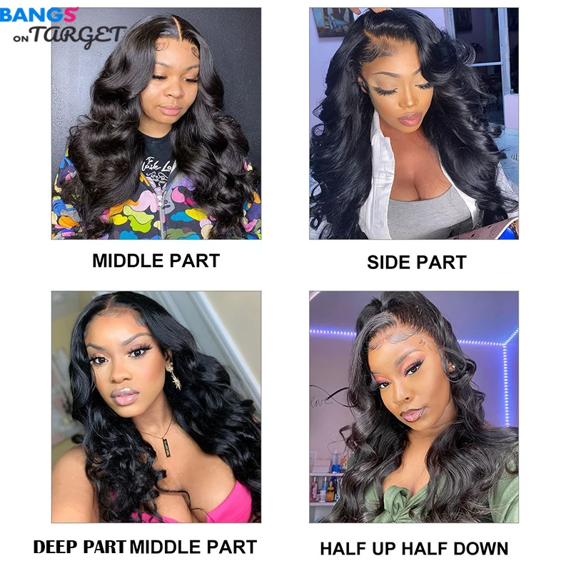 34' 13x6 HD Lace Front Wigs Body Wave 13x4 Human Hair Frontal Brazilian Transparent Remy Black Women | Шиньоны и парики
