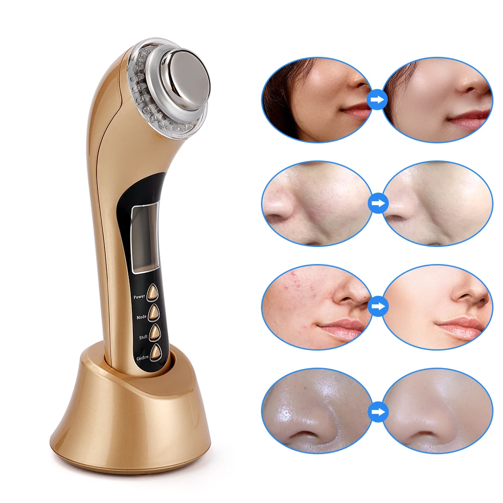 5 в 1 ультразвуковой микротоковый ионный светодиодный фотон электропорации