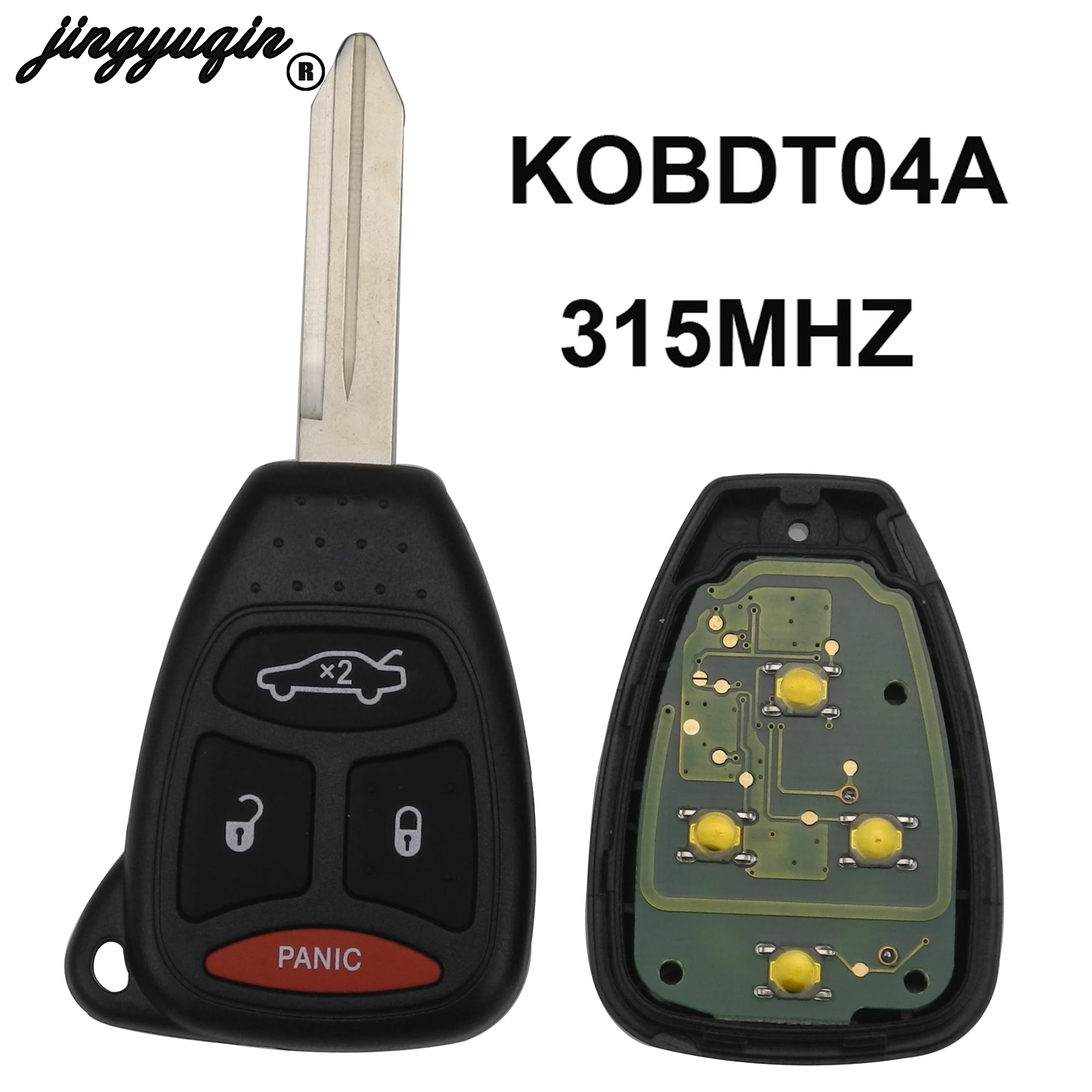 Jingyuqin 4 кнопки ASK KOBDT04A 315mhz пульт дистанционного управления Fob крышка ключа для dodge