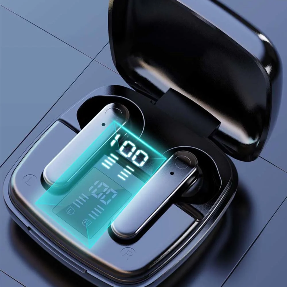 구매 블루투스 5.1 TWS 무선 이어폰 스포츠 방수 이어 버드 스테레오 9d베이스 헤드셋 마이크가있는 터치 컨트롤 이어폰