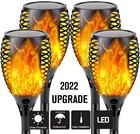 Светодиодный фонарик на солнечной батарее с мерцающим пламенем, уличное водонепроницаемое Рождественское украшение для ландшафта, сада, внутреннего двора