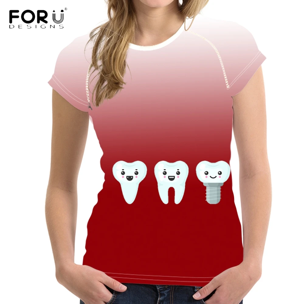 Женские футболки с рисунком зубов/дантистов | Женская одежда