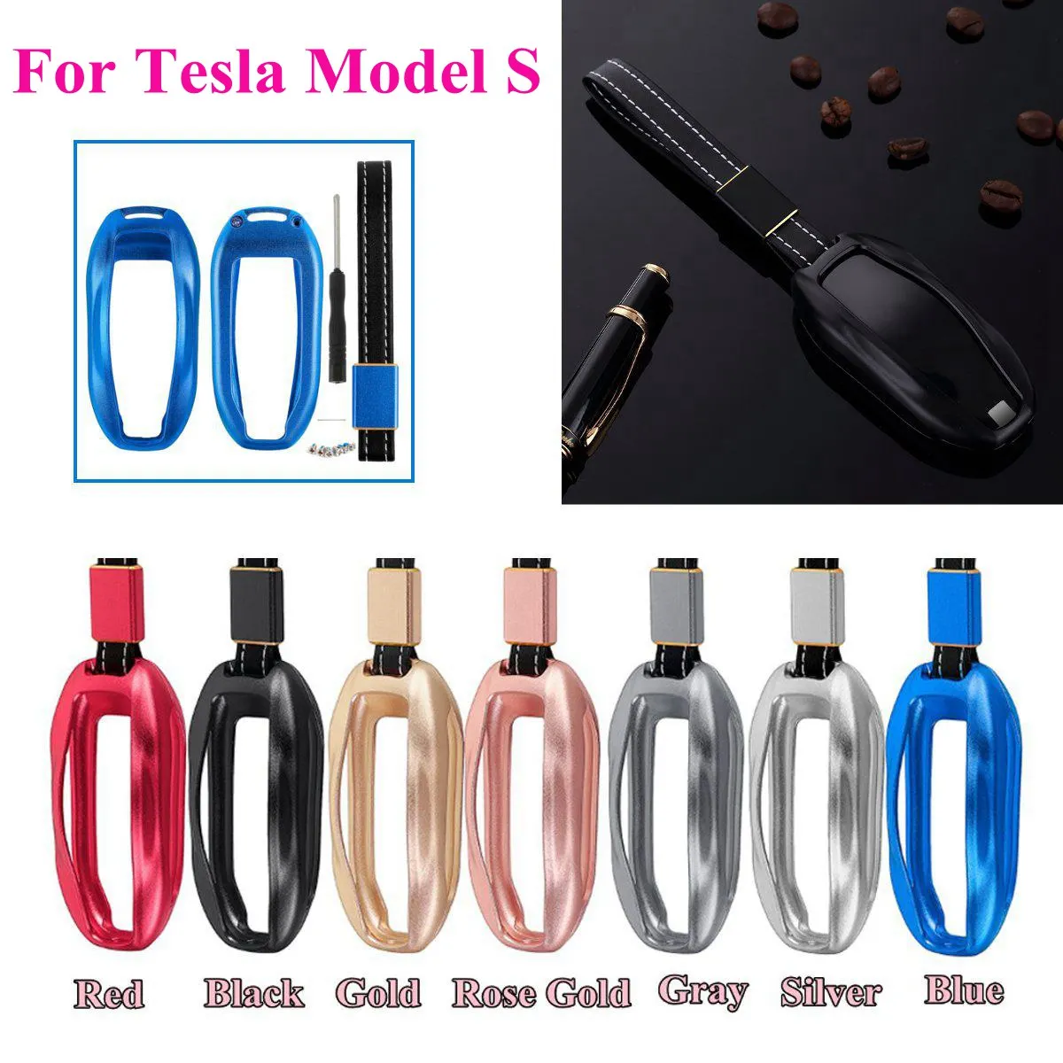 1 шт. чехол для автомобильного ключа с ремнем из алюминиевого сплава хранения